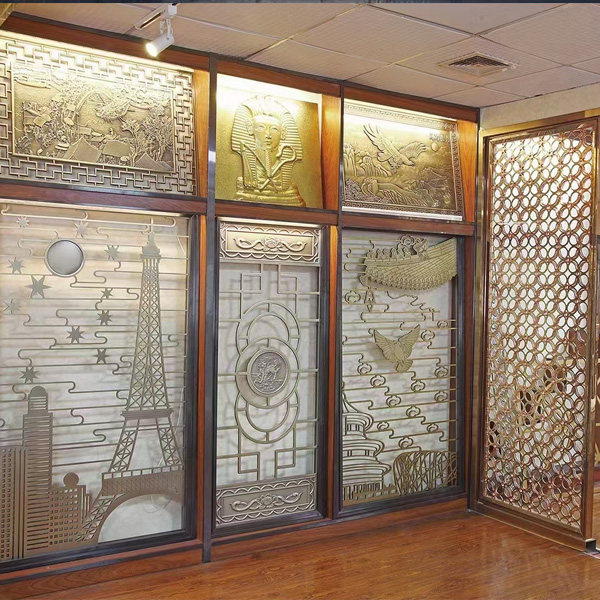 高端輕奢鋁雕隔斷屏風壁畫(圖1)